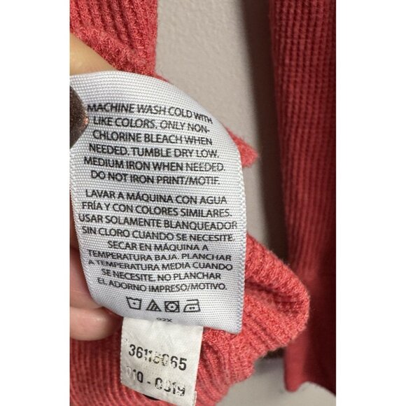 Women Small Thermal Henley Top Waffle Knit Y2K Retro 90s Vibes Fitted Minimalist - Picture 5 of 7